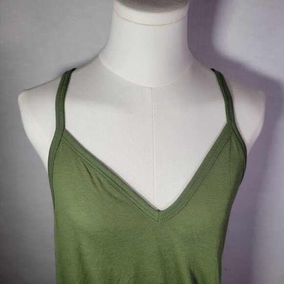 Miken Women Green Sleeveless V-Neck Knotted Hem Coverup Dress Size S - Picture 2 of 7